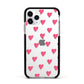 Heart Patterned Apple iPhone 11 Pro in Silver with Black Impact Case