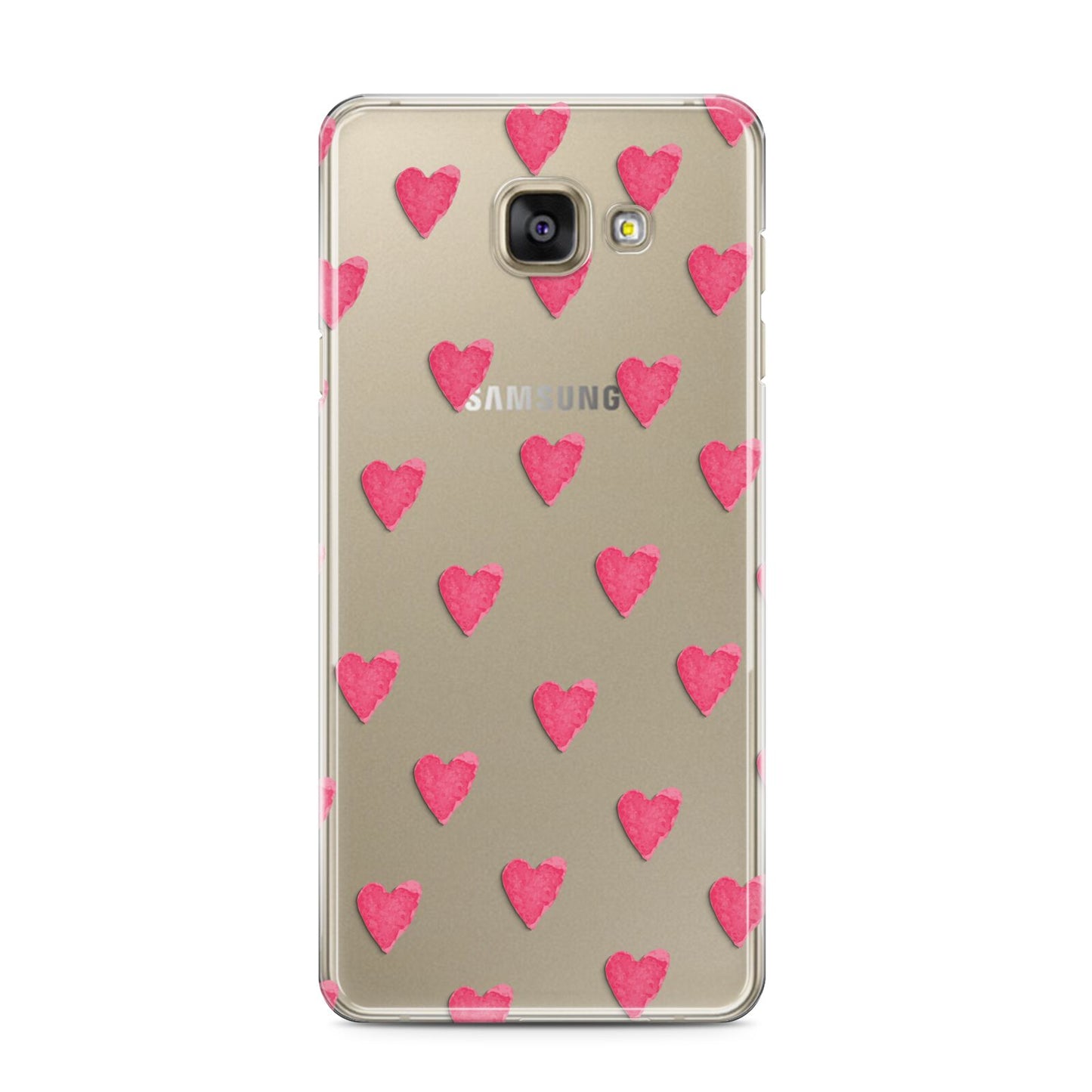 Heart Patterned Samsung Galaxy A3 2016 Case on gold phone