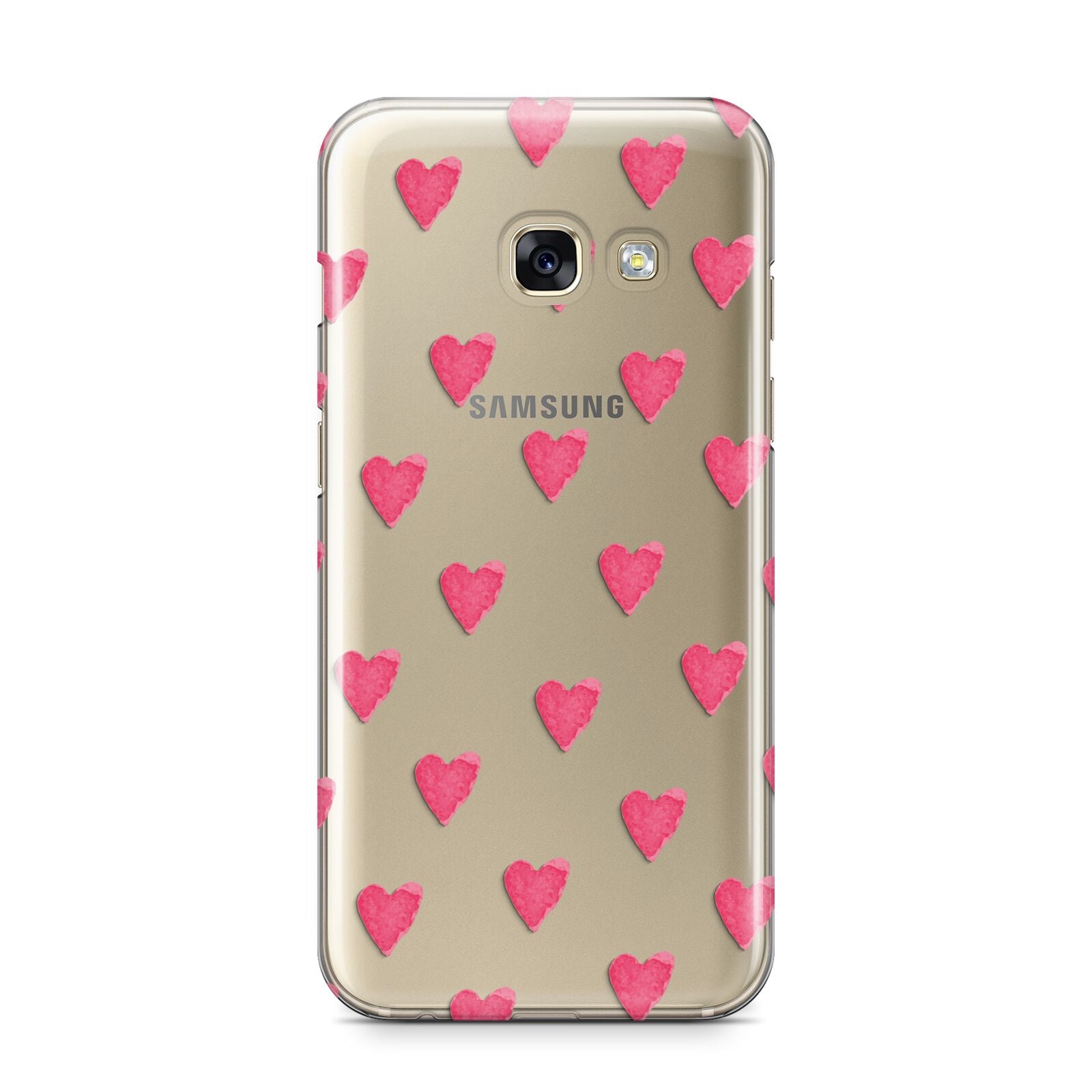 Heart Patterned Samsung Galaxy A3 2017 Case on gold phone