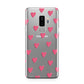 Heart Patterned Samsung Galaxy S9 Plus Case on Silver phone