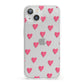 Heart Patterned iPhone 13 Clear Bumper Case