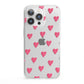 Heart Patterned iPhone 13 Pro Clear Bumper Case