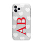 Heart Print Initials Apple iPhone 11 Pro Max in Silver with Bumper Case