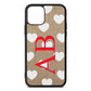 Heart Print Initials Gold Pebble Leather iPhone 11 Pro Case