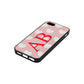 Heart Print Initials Pink Pebble Leather iPhone 5 Case Side Angle
