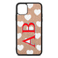 Heart Print Initials Rose Gold Pebble Leather iPhone 11 Pro Max Case