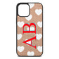 Heart Print Initials Rose Gold Pebble Leather iPhone 12 Pro Max Case