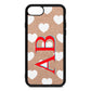 Heart Print Initials Rose Gold Pebble Leather iPhone 8 Case