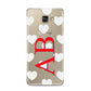 Heart Print Initials Samsung Galaxy A3 2016 Case on gold phone