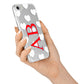 Heart Print Initials iPhone 7 Bumper Case on Silver iPhone Alternative Image