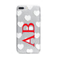 Heart Print Initials iPhone 7 Plus Bumper Case on Silver iPhone