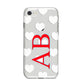 Heart Print Initials iPhone 8 Bumper Case on Silver iPhone