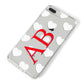 Heart Print Initials iPhone 8 Plus Bumper Case on Silver iPhone Alternative Image
