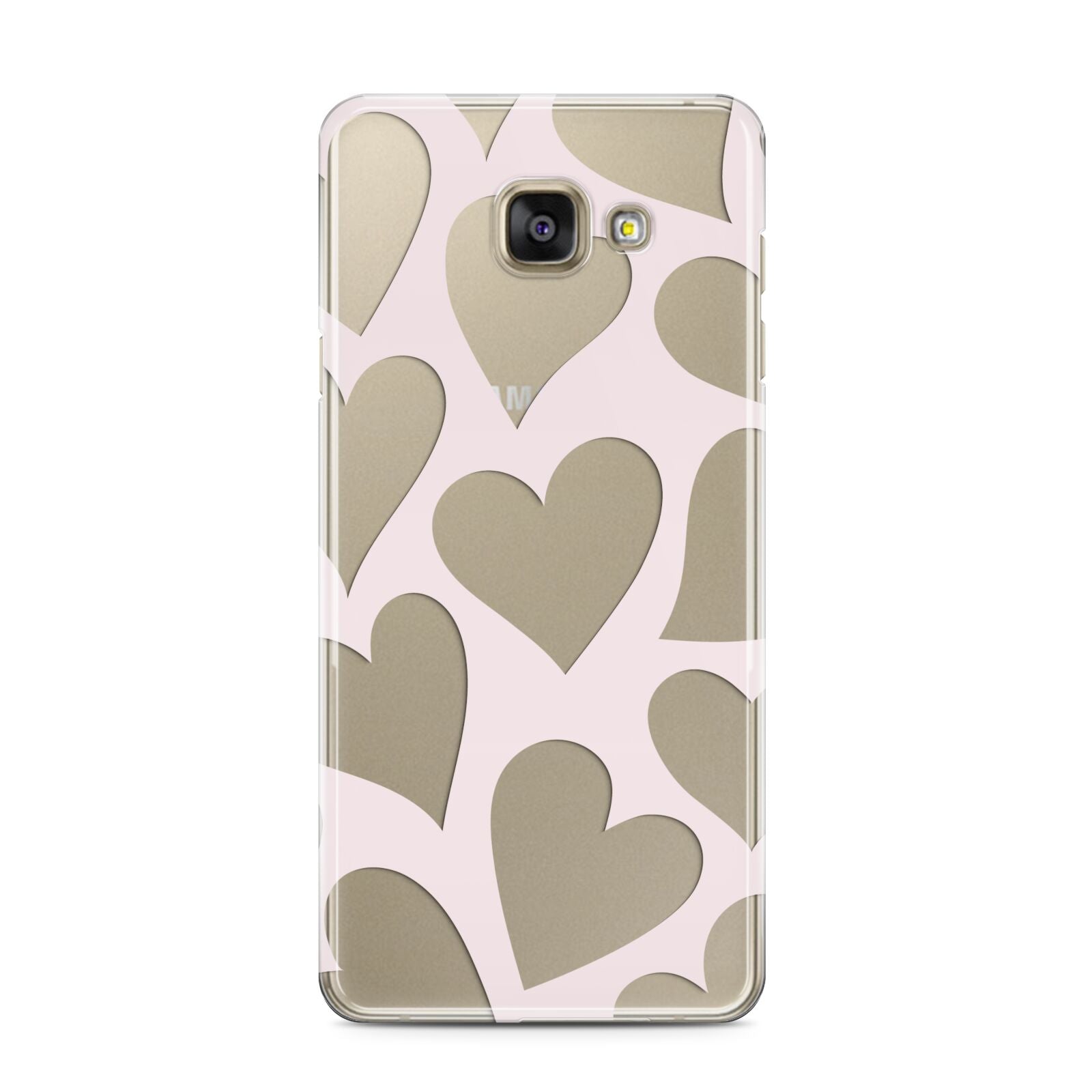 Heart Samsung Galaxy A3 2016 Case on gold phone