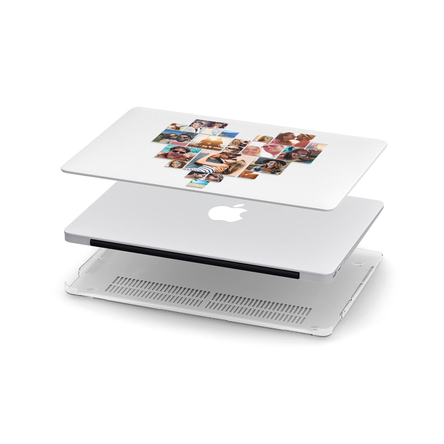 Heart Shaped Photo Montage Upload Apple MacBook Case in Detail