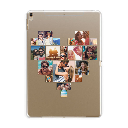 Heart Shaped Photo Montage Upload Apple iPad Gold Case