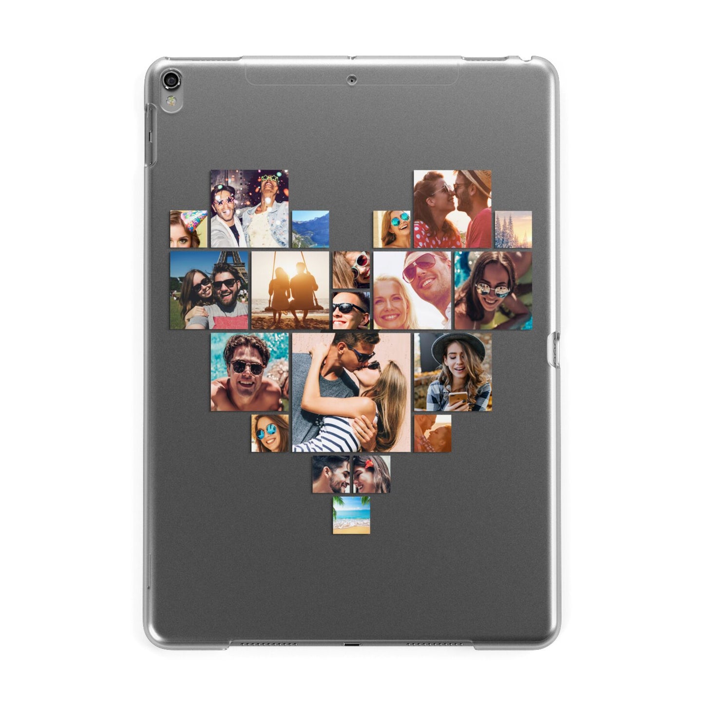 Heart Shaped Photo Montage Upload Apple iPad Grey Case