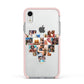 Heart Shaped Photo Montage Upload Apple iPhone XR Impact Case Pink Edge on Silver Phone
