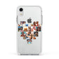 Heart Shaped Photo Montage Upload Apple iPhone XR Impact Case White Edge on Silver Phone