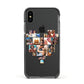 Heart Shaped Photo Montage Upload Apple iPhone Xs Impact Case Black Edge on Black Phone