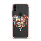 Heart Shaped Photo Montage Upload Apple iPhone Xs Impact Case Pink Edge on Black Phone