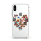 Heart Shaped Photo Montage Upload Apple iPhone Xs Impact Case White Edge on Silver Phone
