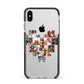 Heart Shaped Photo Montage Upload Apple iPhone Xs Max Impact Case Black Edge on Silver Phone