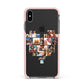 Heart Shaped Photo Montage Upload Apple iPhone Xs Max Impact Case Pink Edge on Black Phone