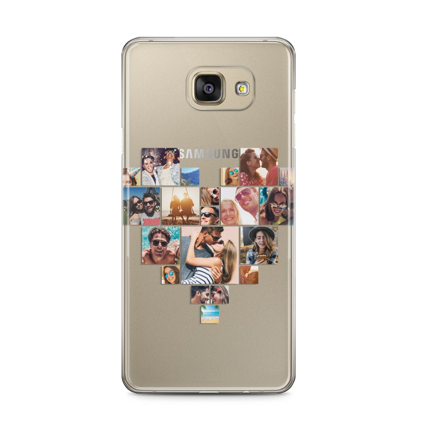 Heart Shaped Photo Montage Upload Samsung Galaxy A5 2016 Case on gold phone