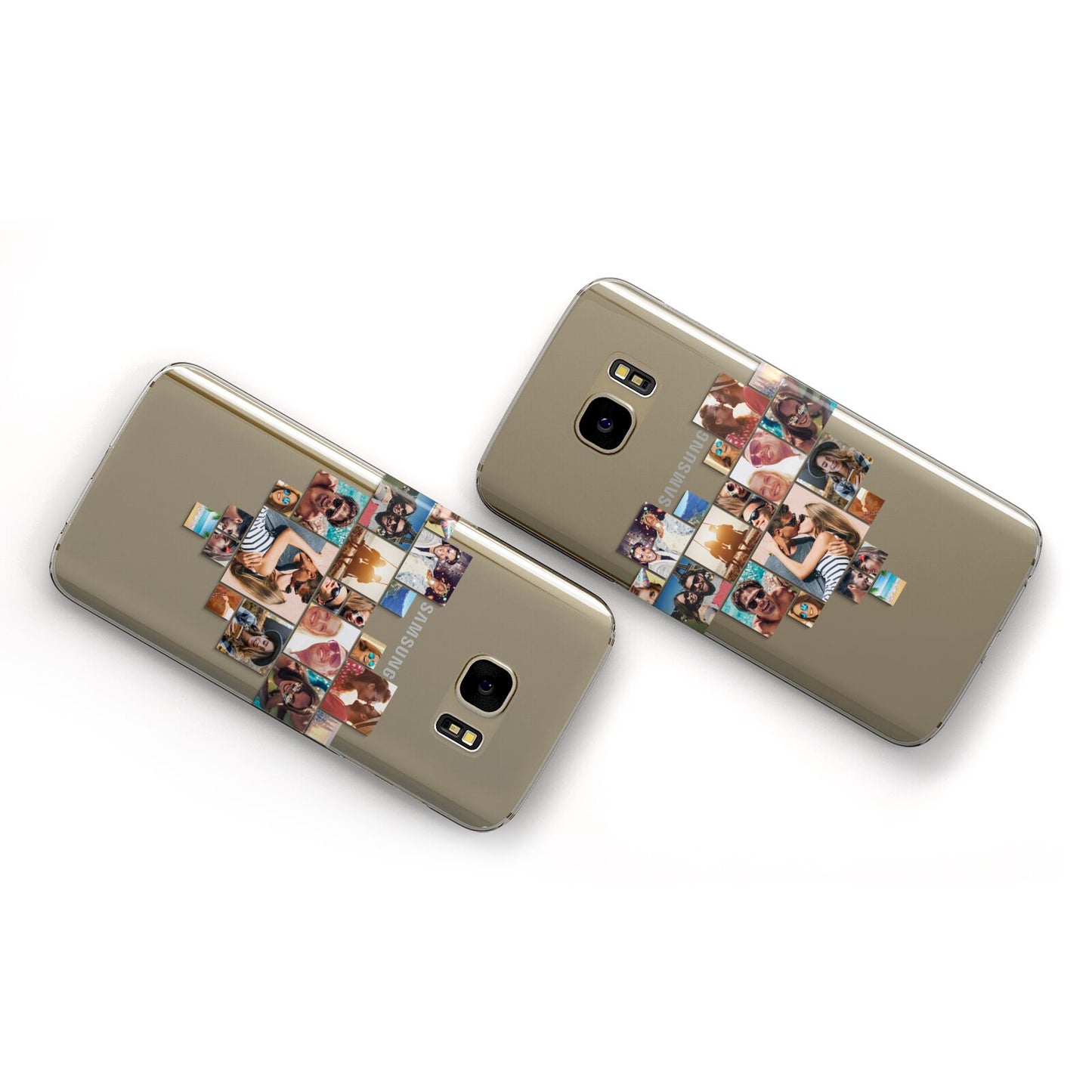 Heart Shaped Photo Montage Upload Samsung Galaxy Case Flat Overview