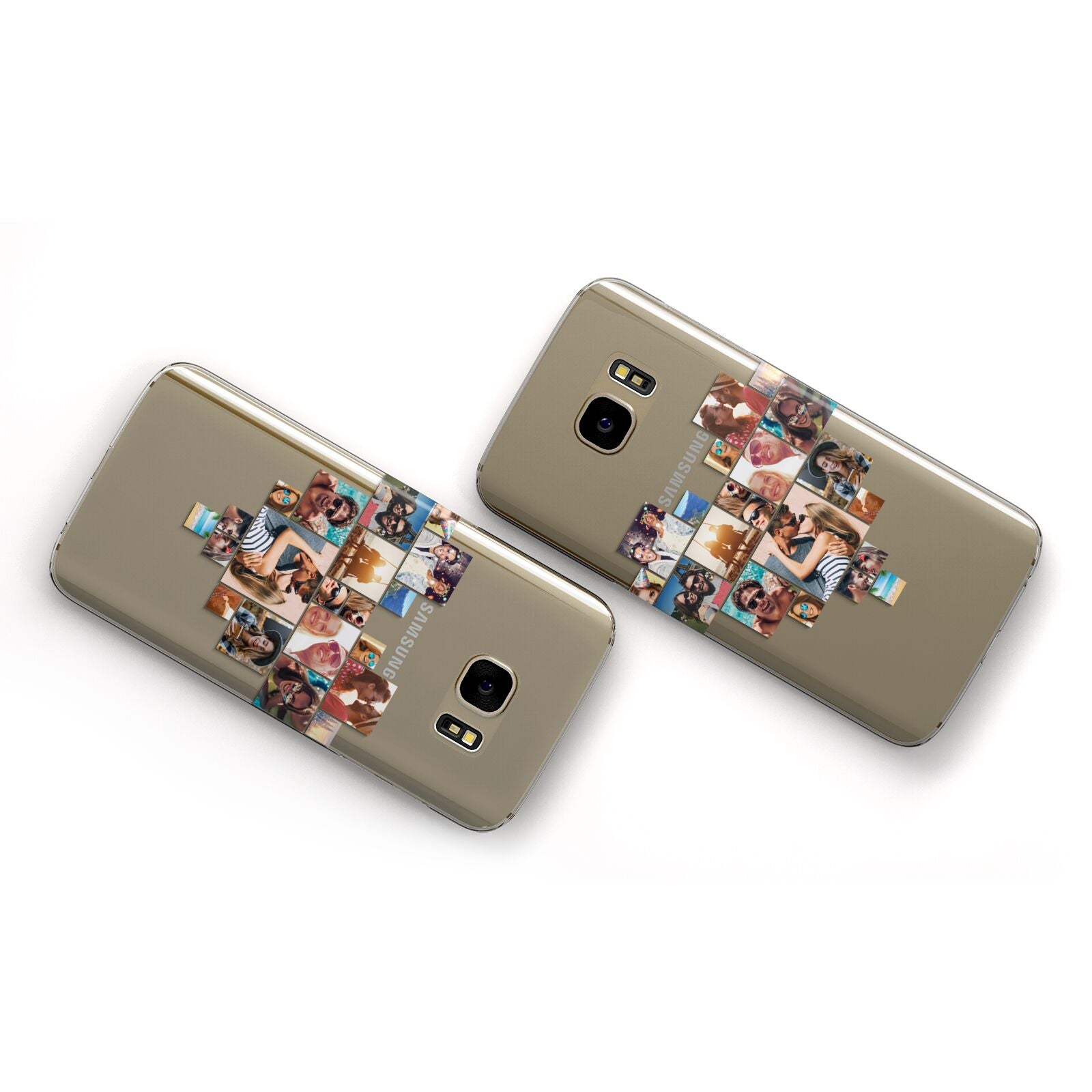 Heart Shaped Photo Montage Upload Samsung Galaxy Case Flat Overview