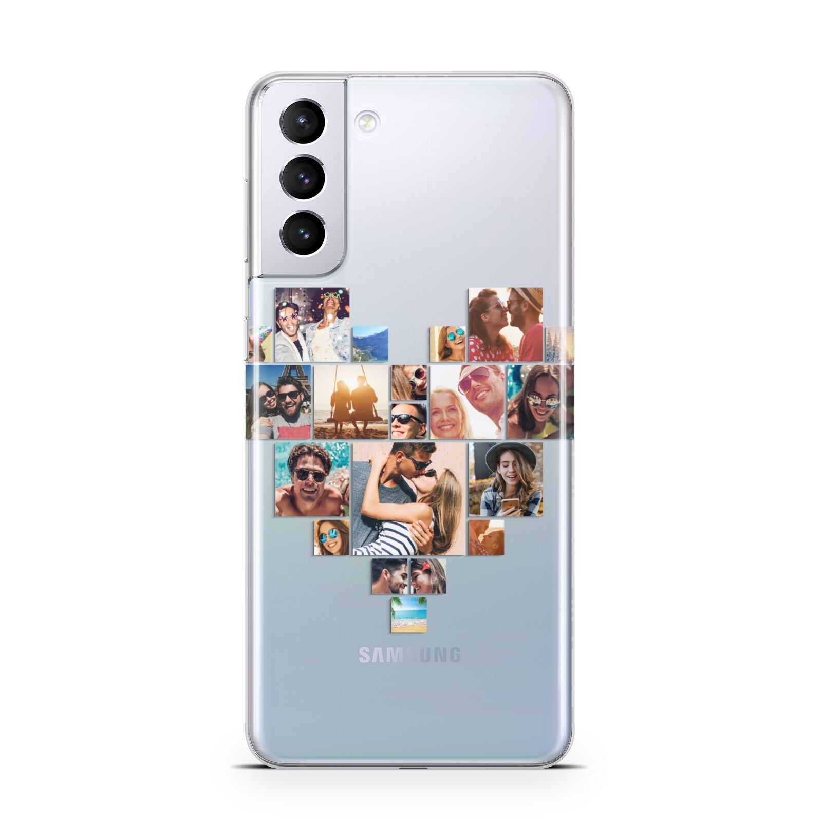 Heart Shaped Photo Montage Upload Samsung S21 Plus Phone Case