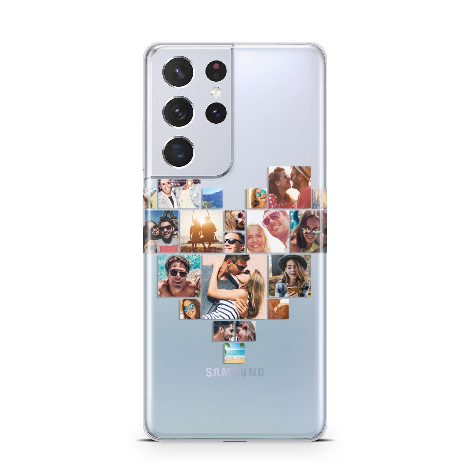 Heart Shaped Photo Montage Upload Samsung S21 Ultra Case