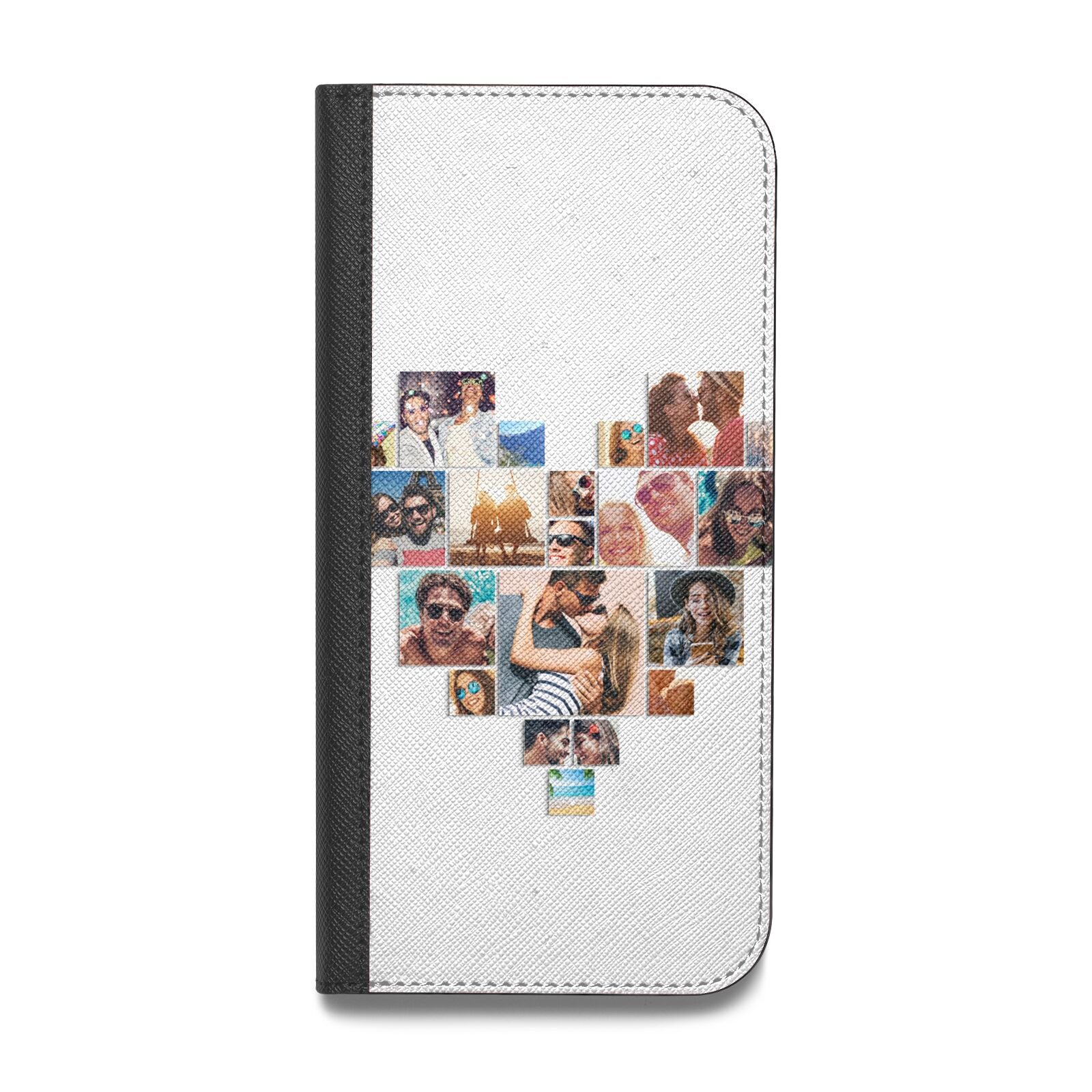 Heart Shaped Photo Montage Upload Vegan Leather Flip Samsung Case