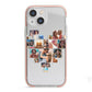 Heart Shaped Photo Montage Upload iPhone 13 Mini TPU Impact Case with Pink Edges