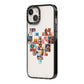 Heart Shaped Photo Montage Upload iPhone 14 Black Impact Case Side Angle on Silver phone