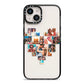 Heart Shaped Photo Montage Upload iPhone 14 Black Impact Case on Silver phone