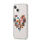 Heart Shaped Photo Montage Upload iPhone 14 Clear Tough Case Starlight Angled Image