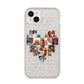 Heart Shaped Photo Montage Upload iPhone 14 Plus Glitter Tough Case Starlight