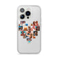 Heart Shaped Photo Montage Upload iPhone 14 Pro Clear Tough Case Silver