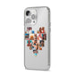 Heart Shaped Photo Montage Upload iPhone 14 Pro Max Clear Tough Case Silver Angled Image