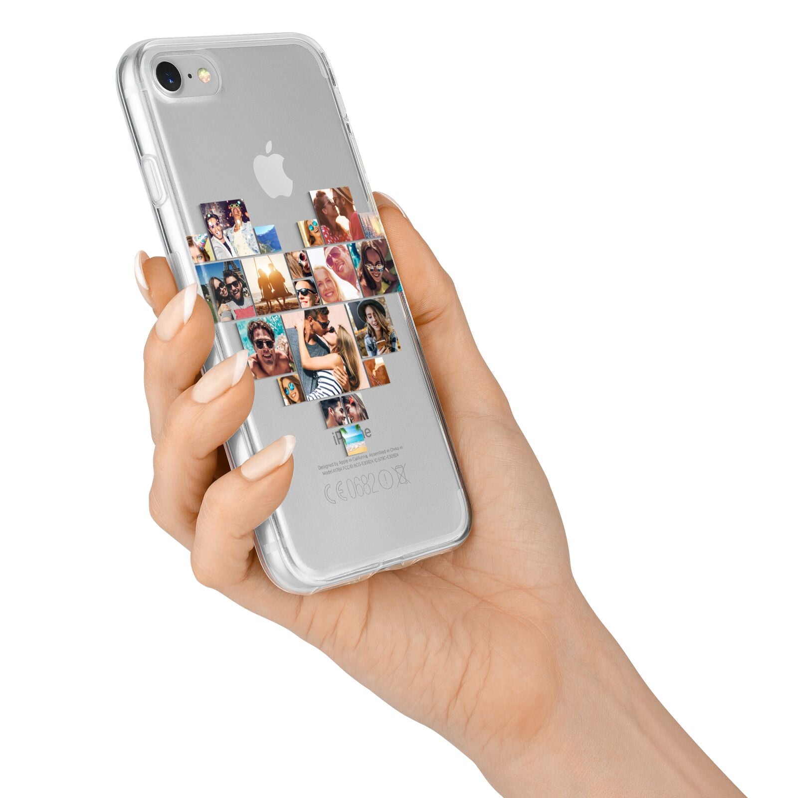 Heart Shaped Photo Montage Upload iPhone 7 Bumper Case on Silver iPhone Alternative Image