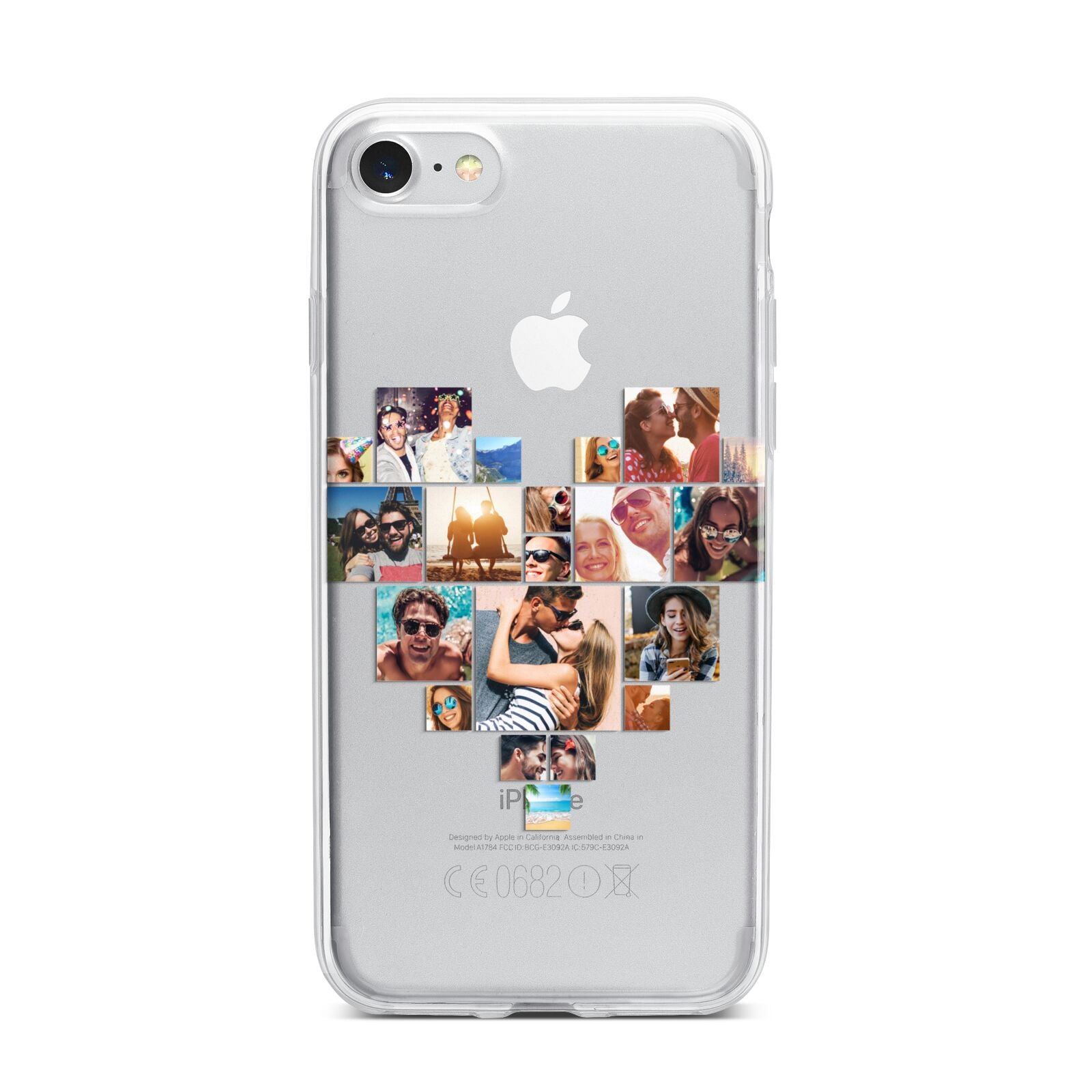 Heart Shaped Photo Montage Upload iPhone 7 Bumper Case on Silver iPhone