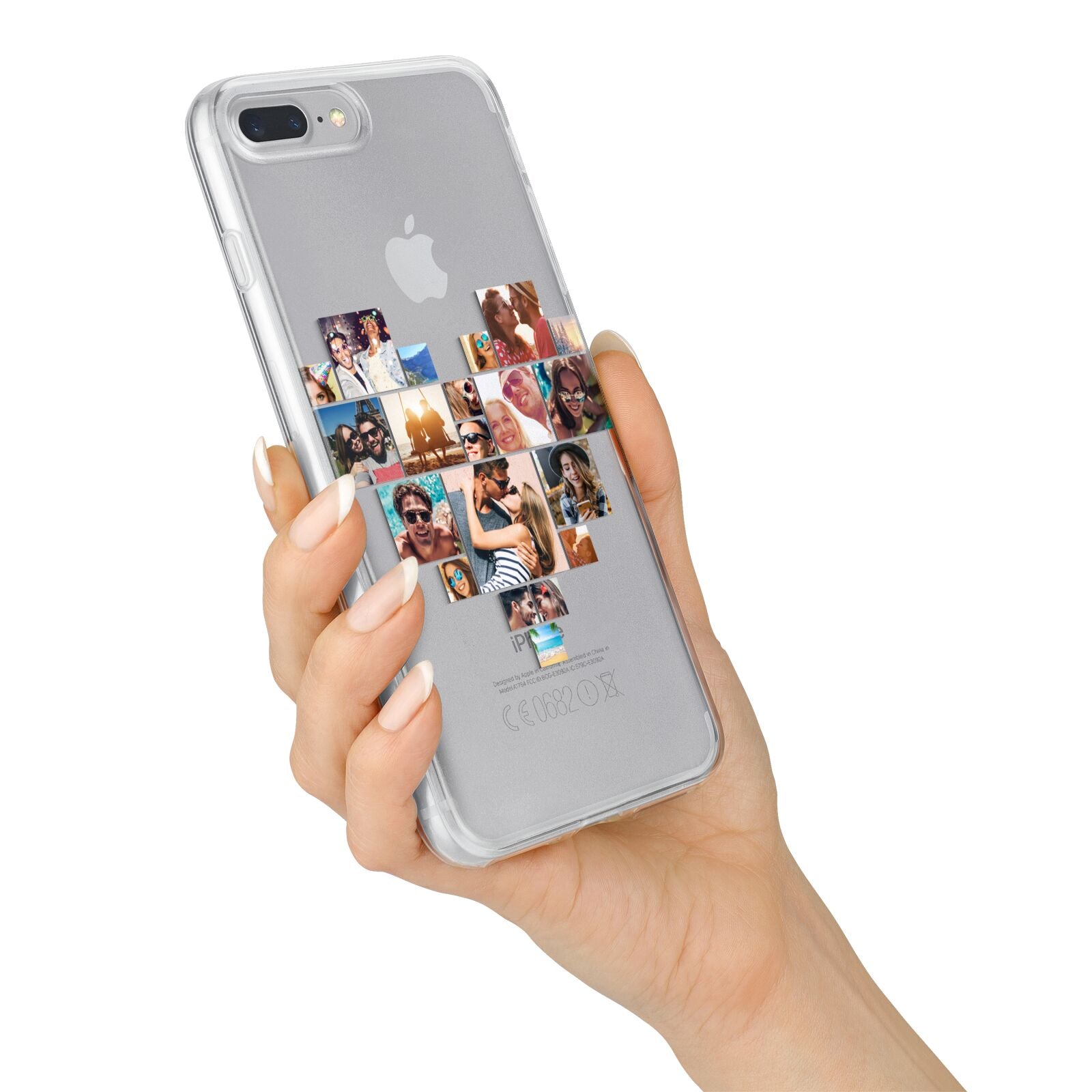 Heart Shaped Photo Montage Upload iPhone 7 Plus Bumper Case on Silver iPhone Alternative Image