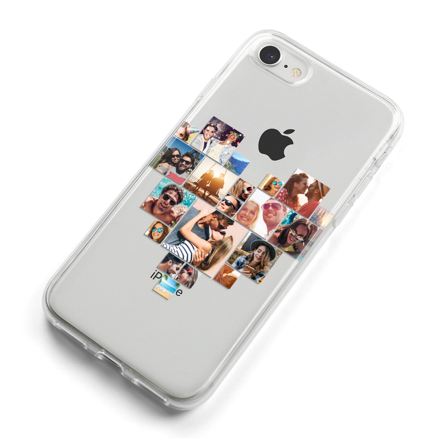 Heart Shaped Photo Montage Upload iPhone 8 Bumper Case on Silver iPhone Alternative Image