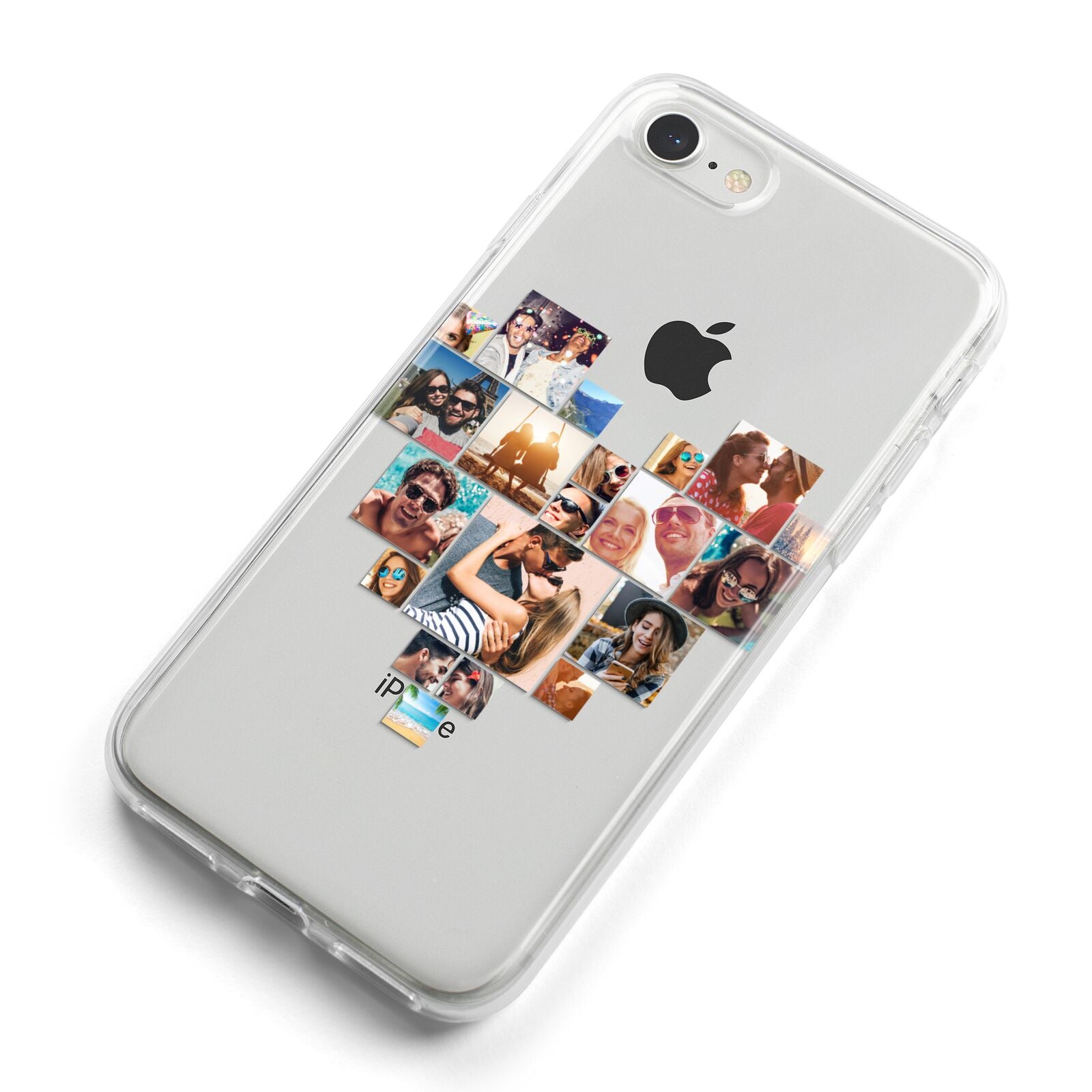 Heart Shaped Photo Montage Upload iPhone 8 Bumper Case on Silver iPhone Alternative Image