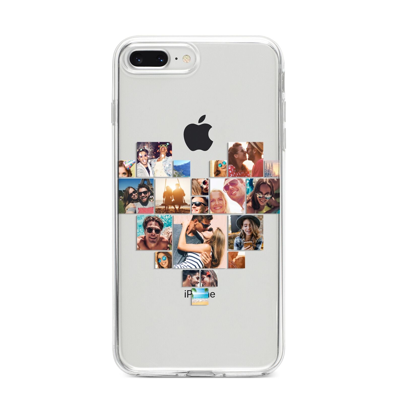 Heart Shaped Photo Montage Upload iPhone 8 Plus Bumper Case on Silver iPhone
