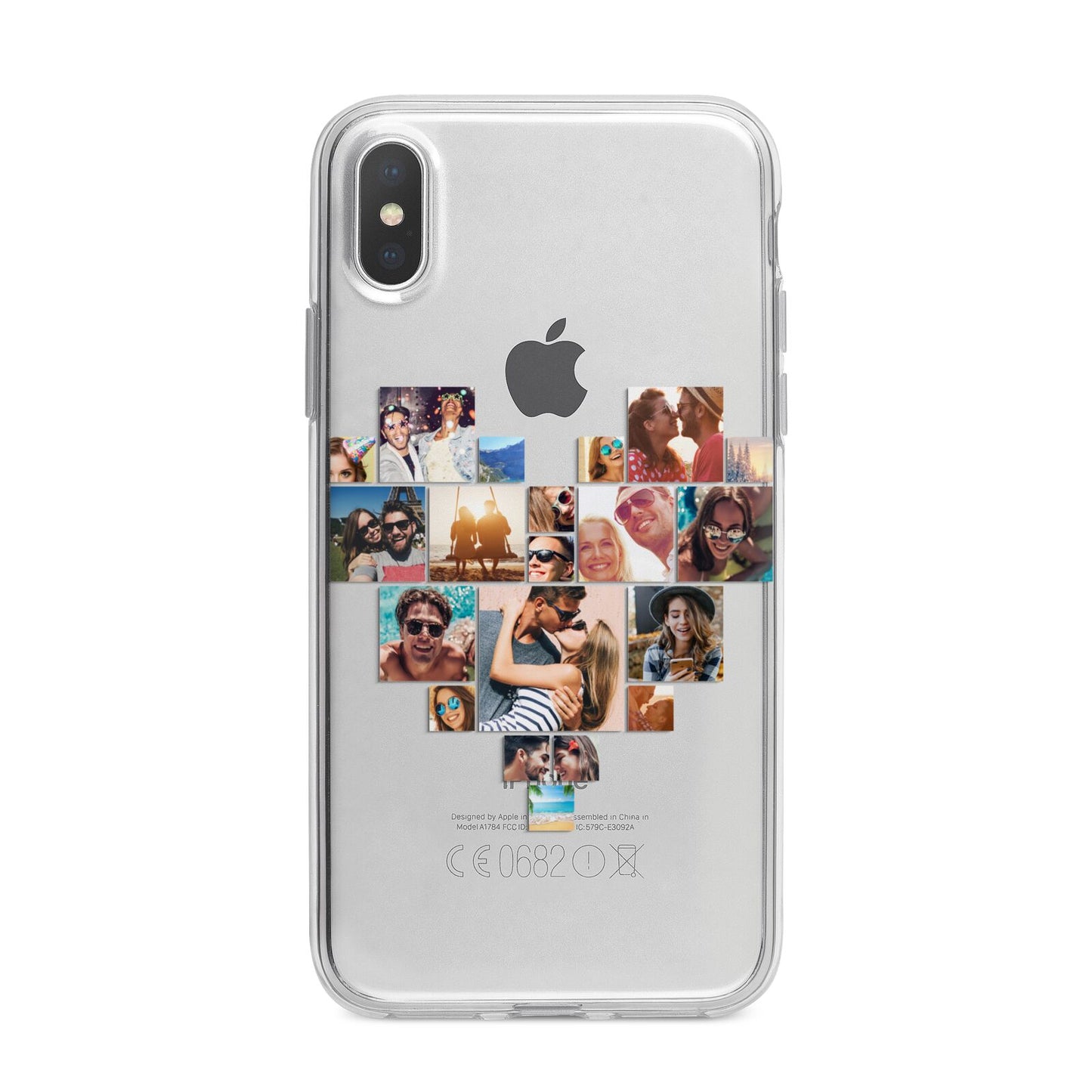 Heart Shaped Photo Montage Upload iPhone X Bumper Case on Silver iPhone Alternative Image 1