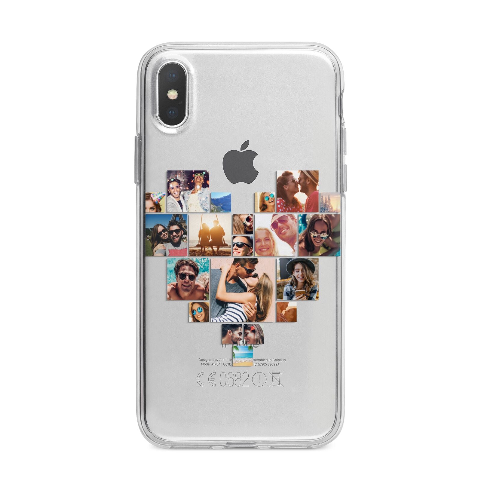 Heart Shaped Photo Montage Upload iPhone X Bumper Case on Silver iPhone Alternative Image 1