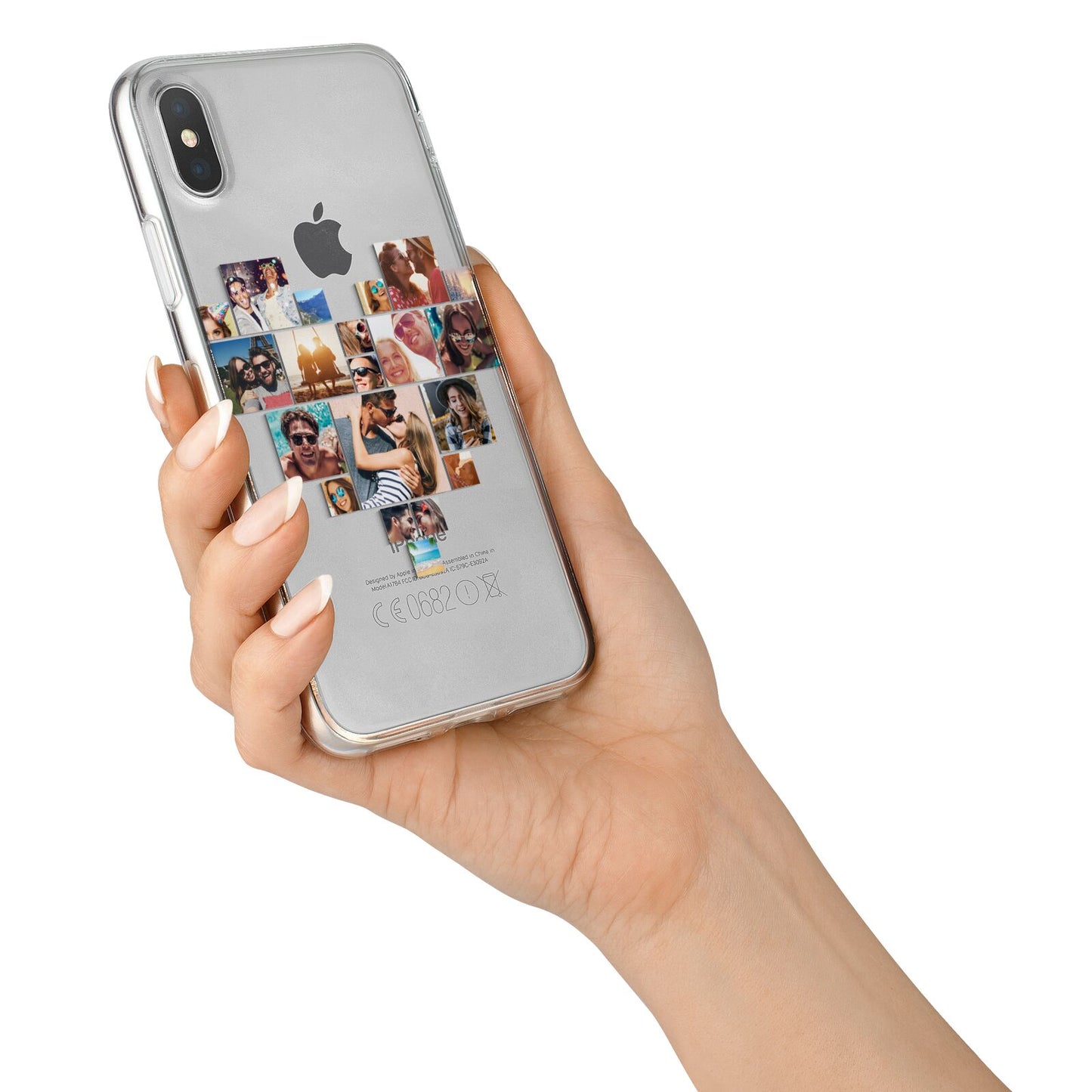 Heart Shaped Photo Montage Upload iPhone X Bumper Case on Silver iPhone Alternative Image 2